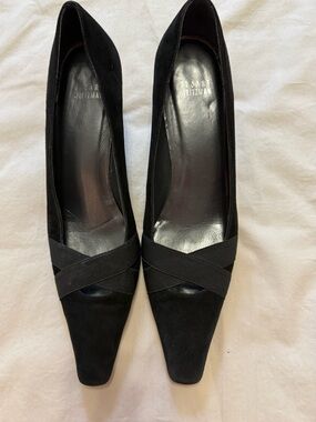 Stuart Weitzman Pumps Black Suede Womens Size 8.5